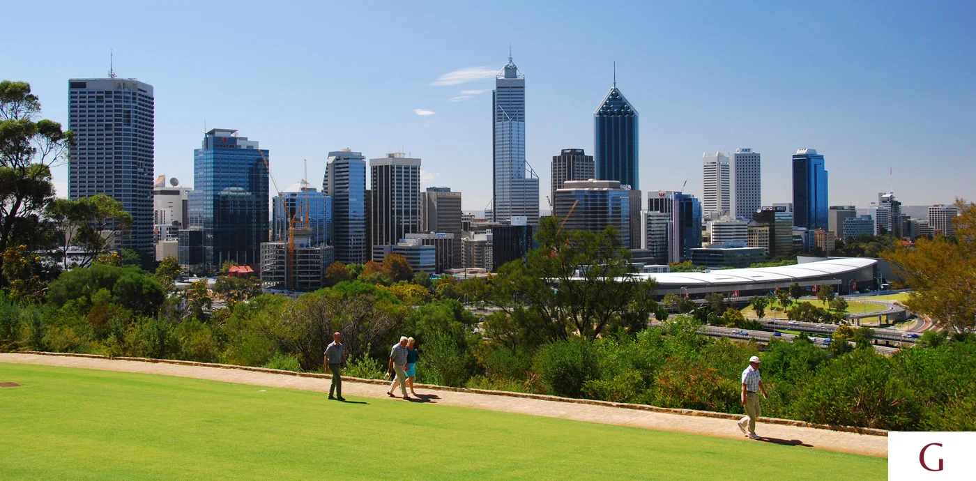 Vista urbana de Perth en Australia Occidental para ilustrar el control de anuncios STRA